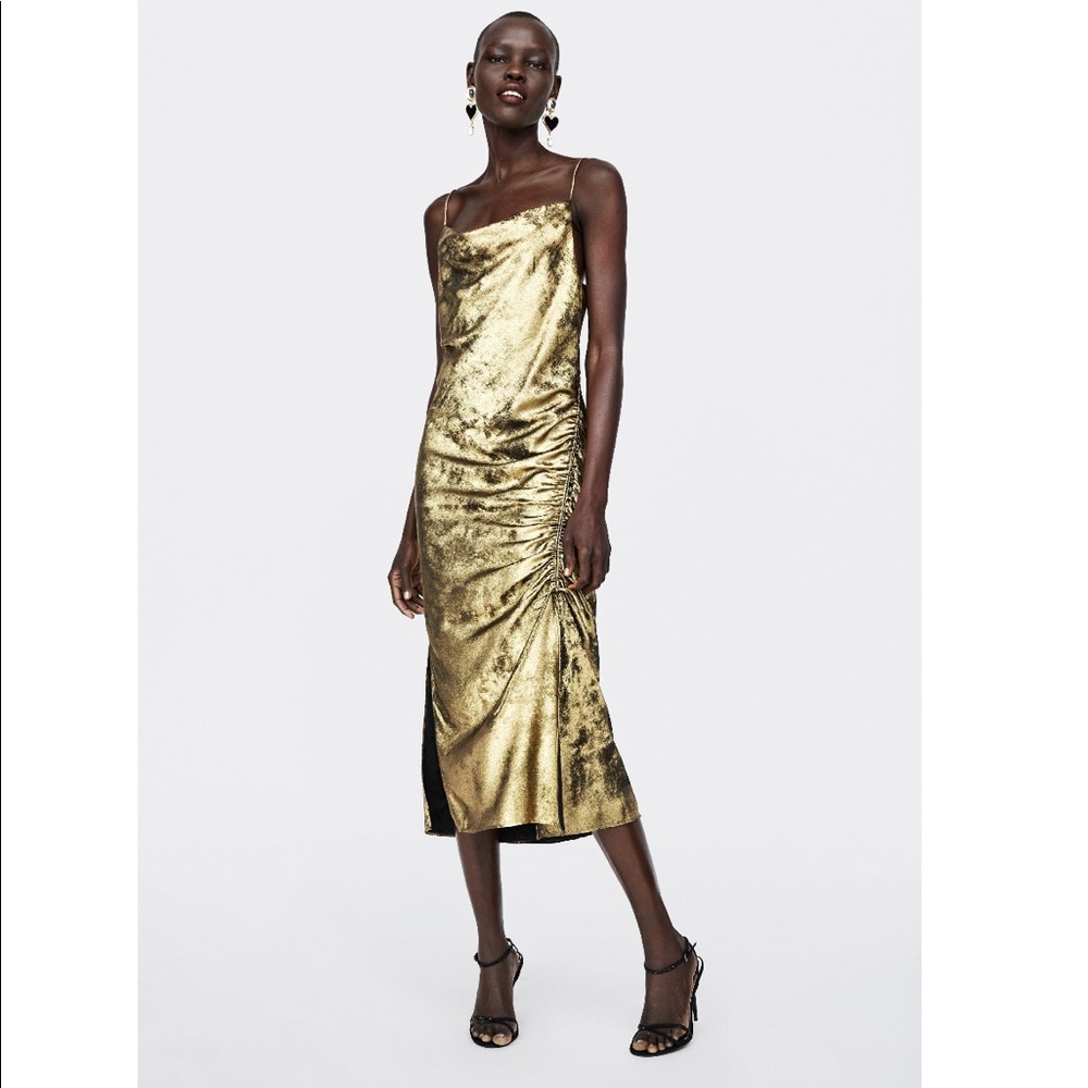 Zara lingerie style metallic dress - Picture 8 of 8